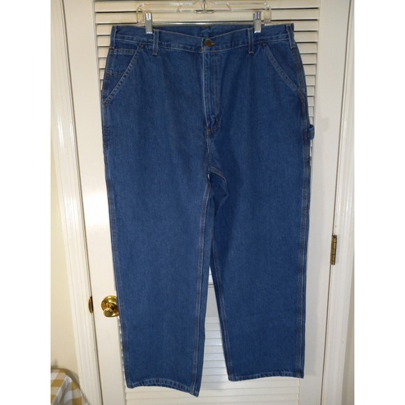 Carhartt Work Fit Dungaree Jeans Tag Size 40X30 (Measures 38X30) B137DST  NEW - Picture 3 of 11